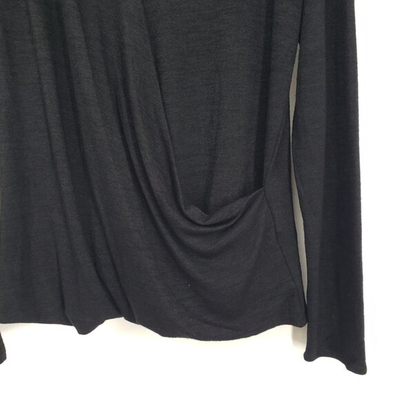 3/$25 Banana Republic Faux Wrap Top M Long Sleeves Surplice V Neck Gray - Picture 5 of 7